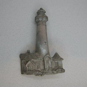 Spoon Pewter Lighthouse Pin Brooch